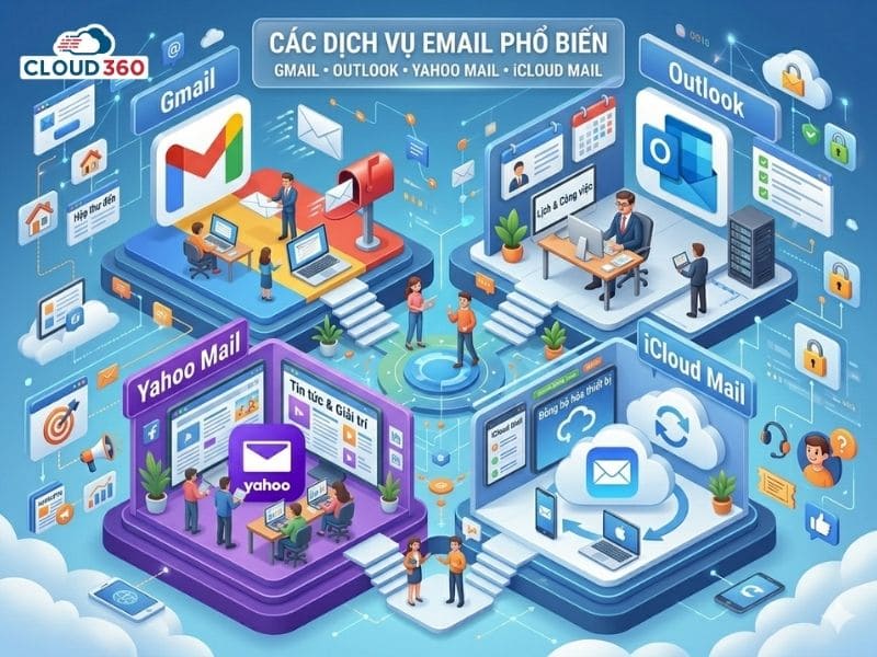 Các dịch vụ email phổ biến