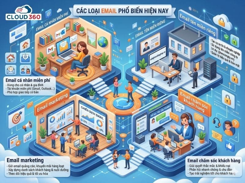 Các loại email phổ biến