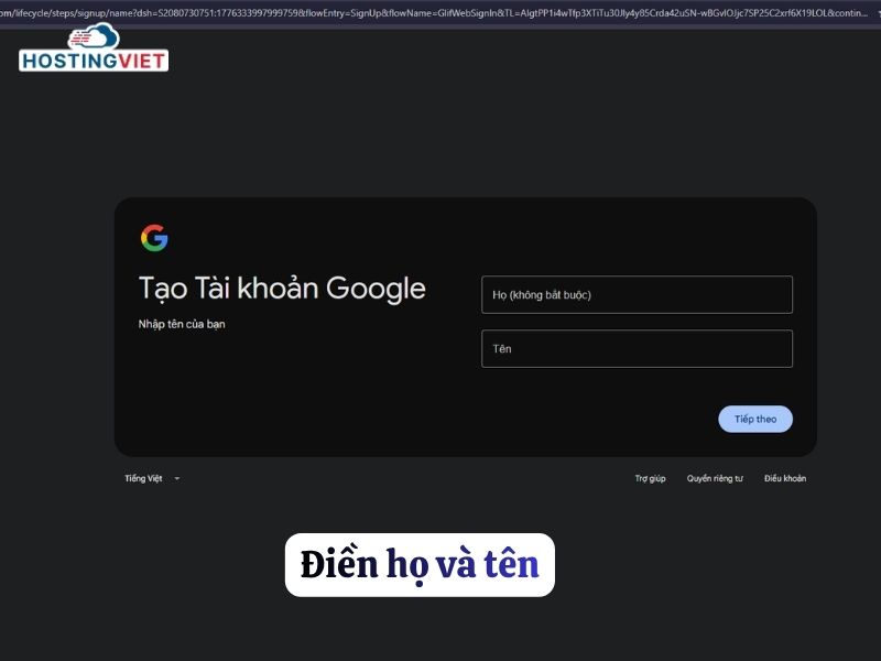 Điền họ và tên