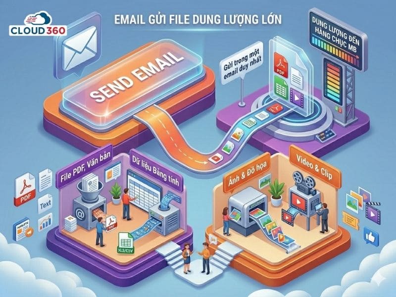 Email có thể đính kèm tài liệu đa dạng