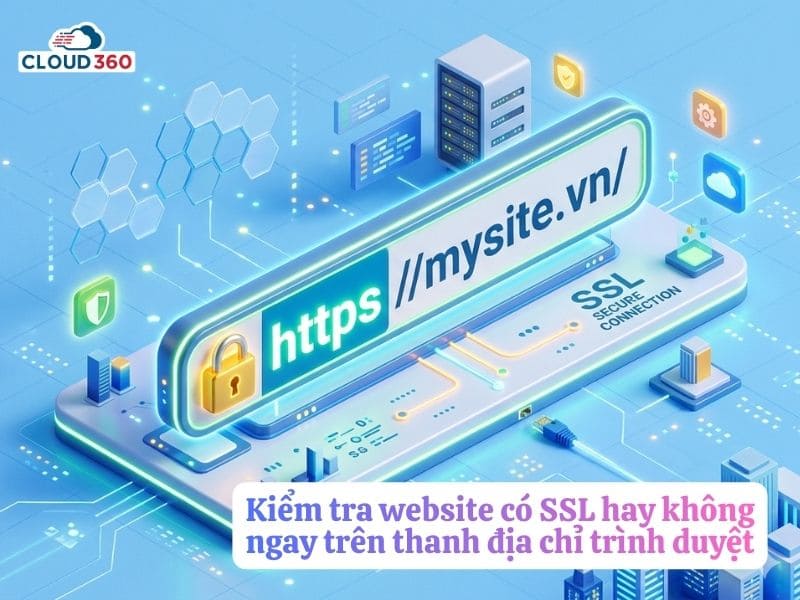 kiểm tra website có SSL hay không trên thanh địa chỉ 