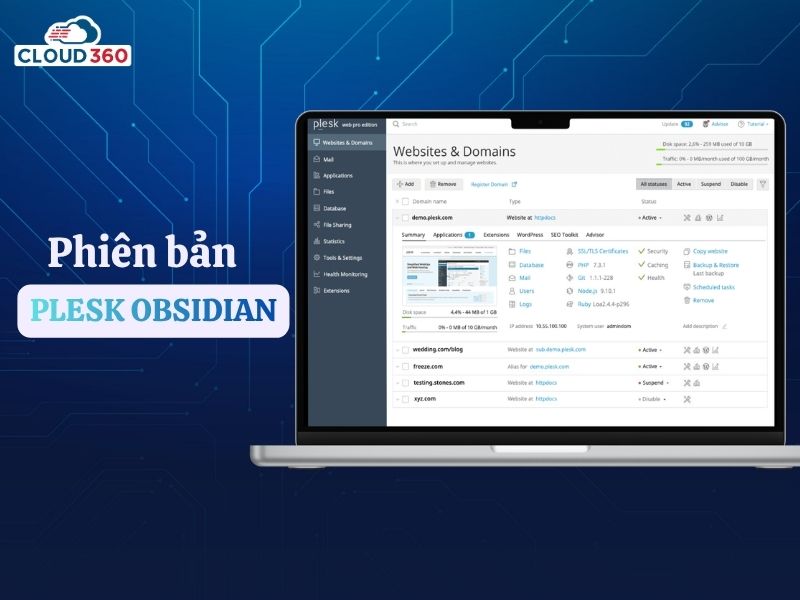 Phiên bản Plesk Obsidian