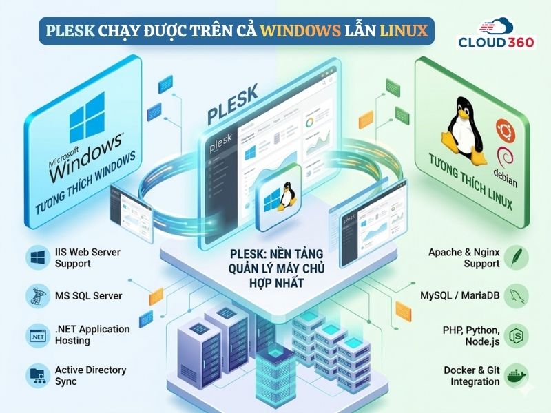 Plesk Chạy được trên cả Windows và Linux