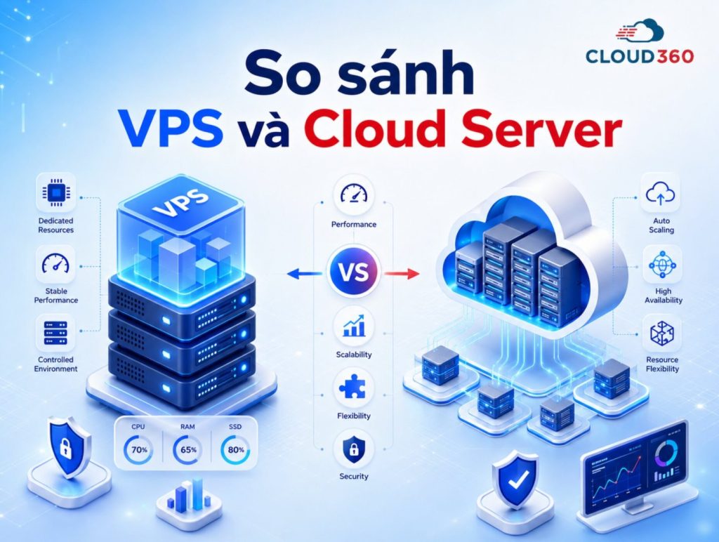 So sánh VPS và Cloud Server: Ưu nhược điểm? Nên chọn loại nào?