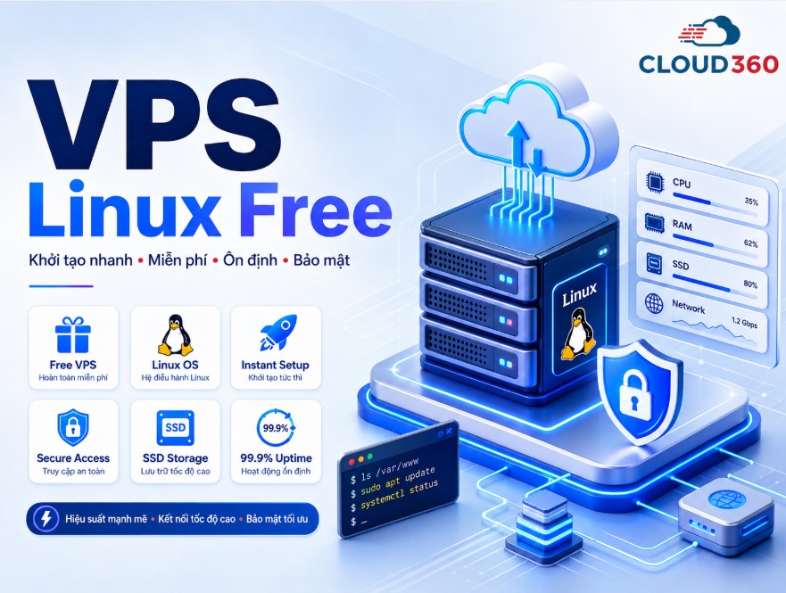 Top 10+ nhà cung cấp VPS Linux Free Chất Lượng Cho Người Mới